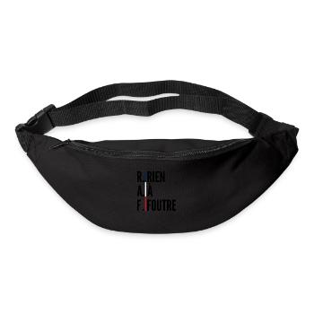 R.A.F / Rien à foutre / cadeau citation drôle - Sac banane - noir - Devant