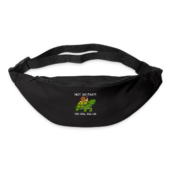 Escargot tortue PAS SI VITE - Sac banane - noir - Devant