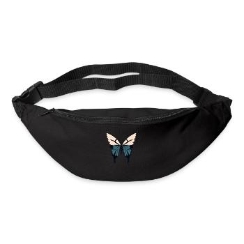 Minimalistischer Schmetterling Einfacher Schmetterling Minimalistisch - Gürteltasche - Schwarz - Vorne