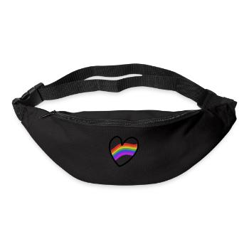 LGBTQ+ Heart Regenbogenfahne - Gürteltasche - Schwarz - Vorne