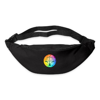 Le signe de la balance multicolore - Sac banane - noir - Devant