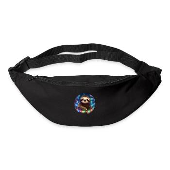 Faultier im Weihnachtsschmuck, Liebe Faultiere - Gürteltasche - Schwarz - Vorne