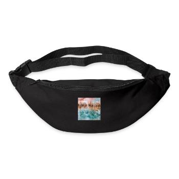 Cité futuriste sur l'eau - Sac banane - noir - Devant