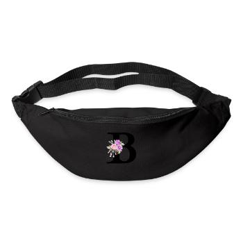 Purple floral letter b - Bum bag - black - Front