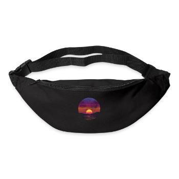 Rétro Coucher de soleil Extérieur Océan Années 80 Vintage - Sac banane - noir - Devant