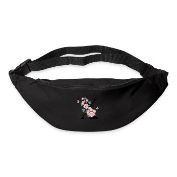 Letter x Pink Flowers - Bum bag - black - Front