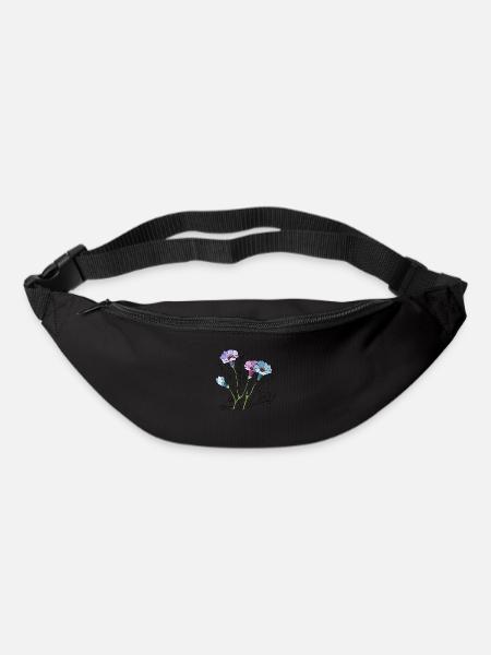 Blumen - Gürteltasche - Schwarz