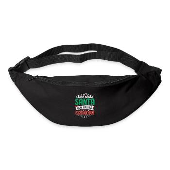 Noël Grand-mère de la famille Père Noël Grand-mère Petit-fils Petit-fils - Sac banane - noir - Devant