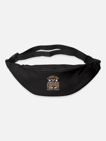 Café et Bracco Italiano - Sac banane - noir