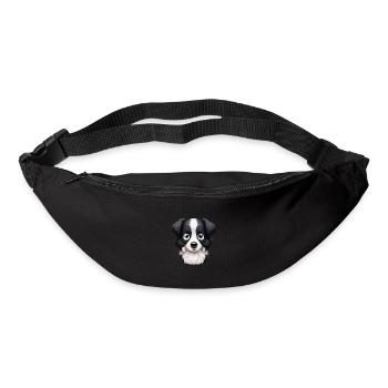 Liebevolles Border Collie Gaze Design - Gürteltasche - Schwarz - Vorne
