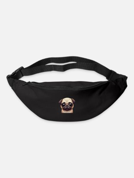 Adorable Pug Art - Bum bag - black