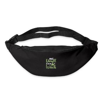 Trachtenshirt Damen | Mei Dirndl is in - Gürteltasche - Schwarz - Vorne