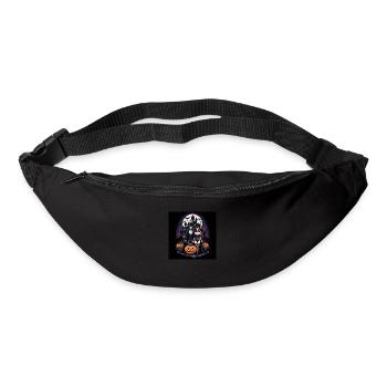 Vampire Couple Halloween Citrouille Chauve-souris Costume - Sac banane - noir - Devant