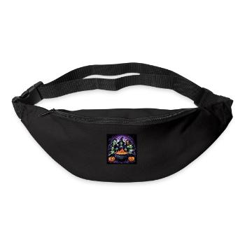 Sorcières Soirée Halloween Citrouille Chaudron Cadeau - Sac banane - noir - Devant