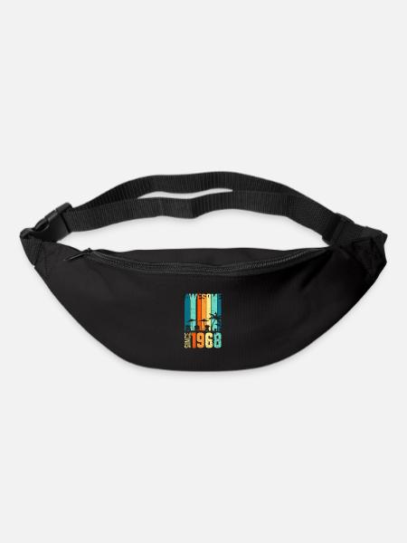 Vintage 1968 68 Anniversaire Rétro Millésime cadeau - Sac banane - noir