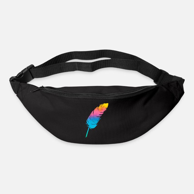 Plume colorée - Sac banane - noir