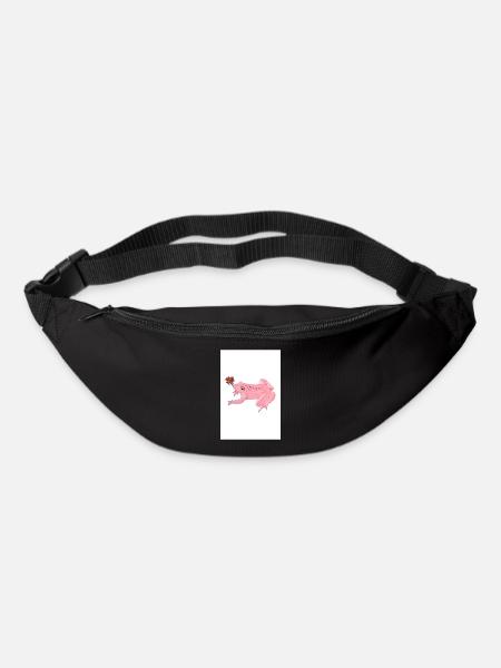 Pink frog with flower - Bum bag - black