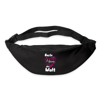 Beste Mama der Welt. Herz - Gürteltasche - Schwarz - Vorne