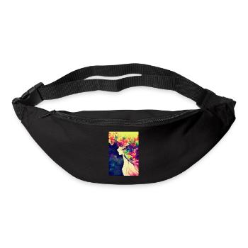 Flower power - Sac banane - noir - Devant