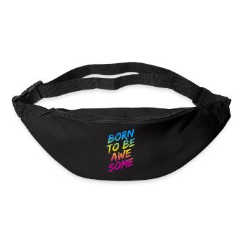 "Born To Be Awesome" rainbow gradient - Gürteltasche - Schwarz - Vorne