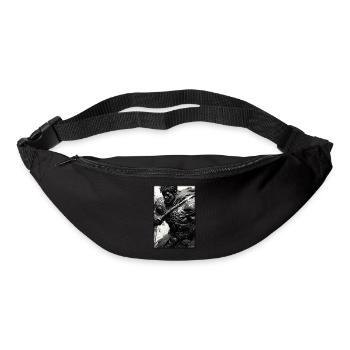 Krieger Schwert Vintage Schwarz Weiß 5 - Gürteltasche - Schwarz - Vorne