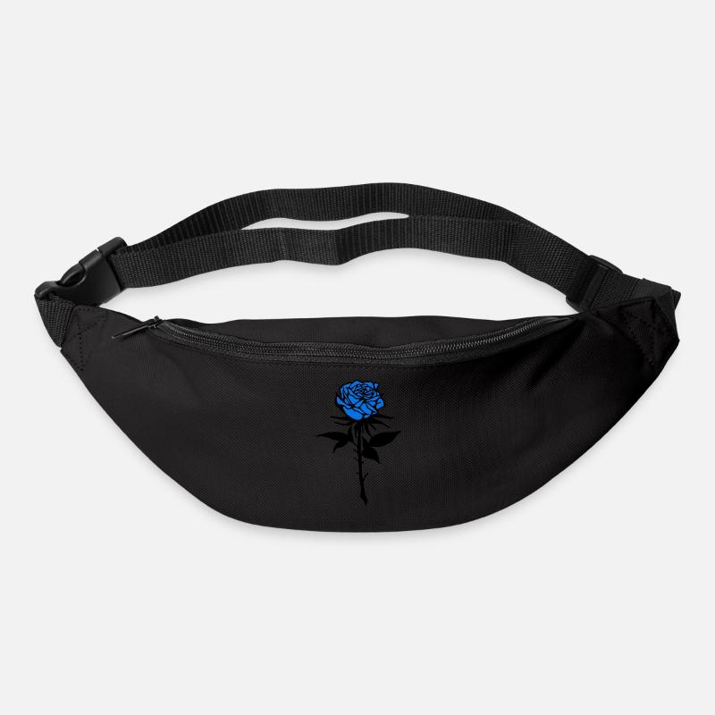 Blaue Rose - Blumen - Gürteltasche - Schwarz