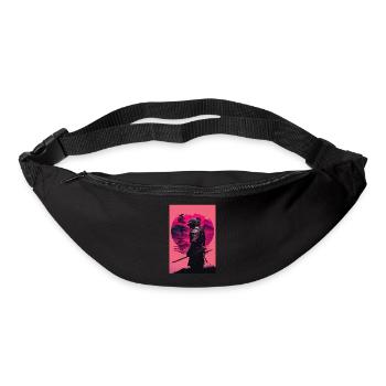 Samurai Vaporwave 80s Retro Japan Sakura 90s Anime - Gürteltasche - Schwarz - Vorne