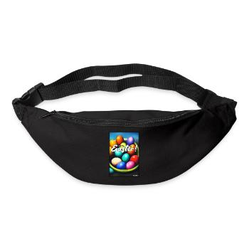 Joyeuses Pâques - Oeuf de Pâques Easter Oeufs colorés - Sac banane - noir - Devant