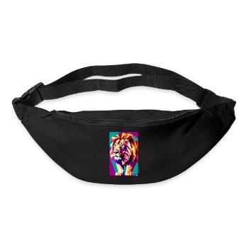 Leo Polygon Arc-en-ciel coloré sauvage Faune sauvage - Sac banane - noir - Devant