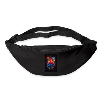 Abstract colorful head - Bum bag - black - Front