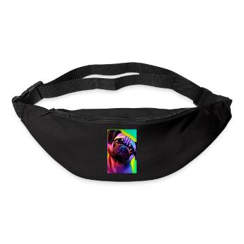 Mops Hund - Gürteltasche - Schwarz - Vorne