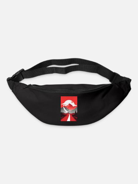 minimalistisch Natur Berge Geschenk - Gürteltasche - Schwarz