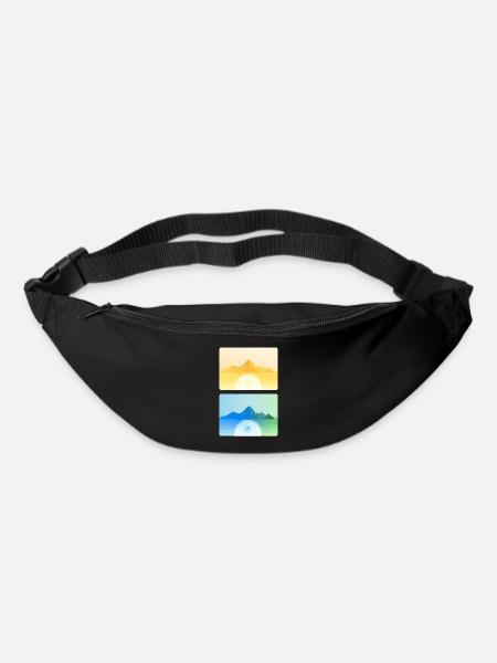 Mountain Landscape Geometric Art - Bum bag - black