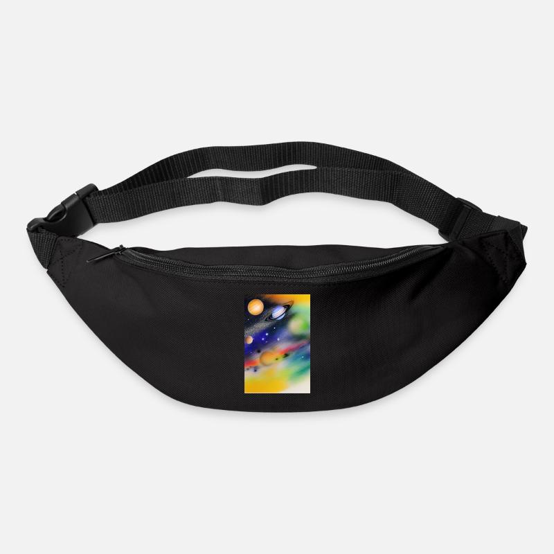 Espace et planètes - Sac banane - noir