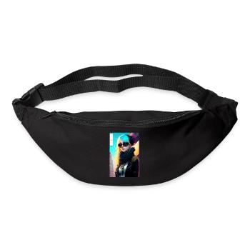 Portrait très détaillé d’une femme emo punk d’égout - Sac banane - noir - Devant