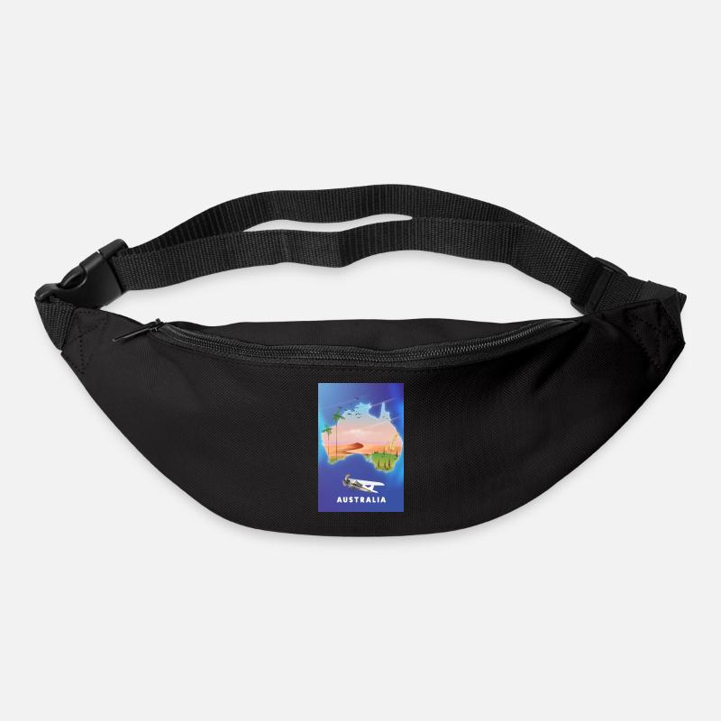Carte de voyage Australie - Sac banane - noir