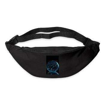 Bulles dans une bulle cyan 2 - Sac banane - noir - Devant