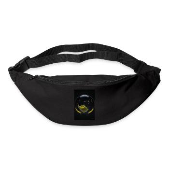 Nuages dans une bulle jaune 3 - Sac banane - noir - Devant
