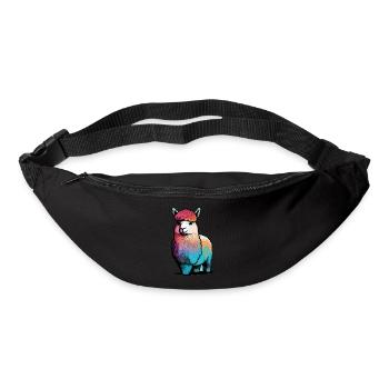 Alpaga Lama Arc-en-ciel - Sac banane - noir - Devant
