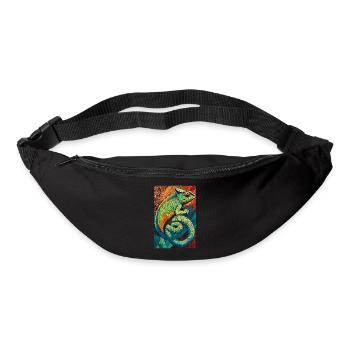 Lizard Lover Op Art Caméléon - Sac banane - noir - Devant