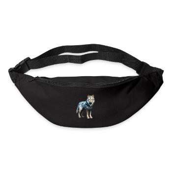 Wolf Geometrisch Zeichnung - Gürteltasche - Schwarz - Vorne