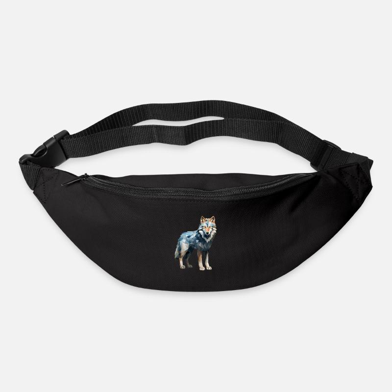 Dessin géométrique Wolf - Sac banane - noir