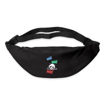 Nö Einfach Nö No Nein Panda Bär Lustig Spruch - Gürteltasche - Schwarz - Vorne