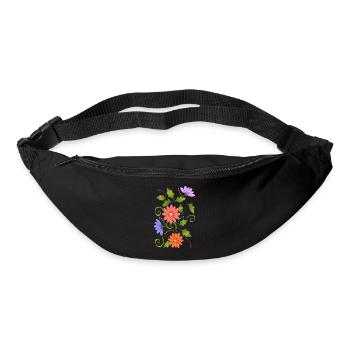 Blumen - Gürteltasche - Schwarz - Vorne
