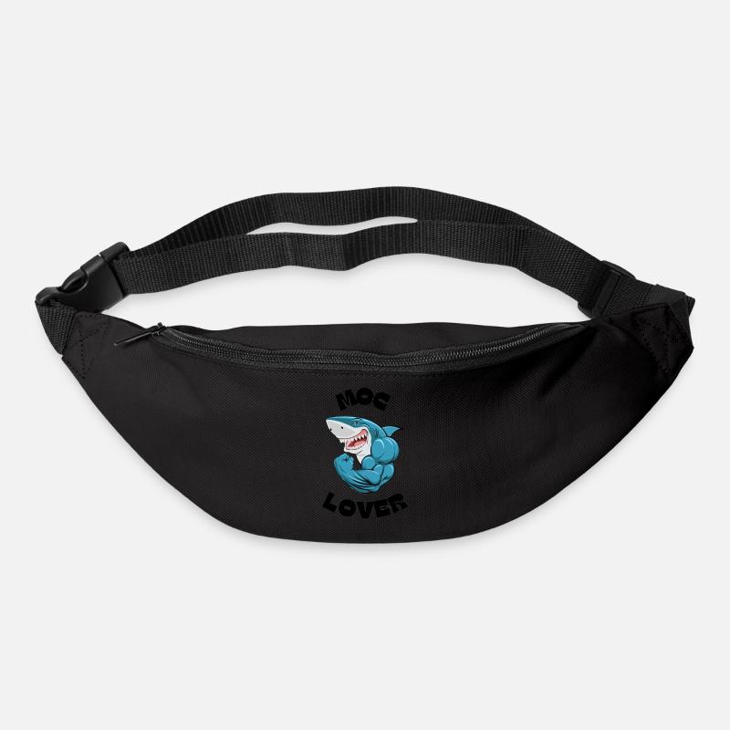 requin - Sac banane - noir