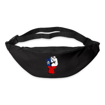 Chile Flagge Faust Hand Symbol - Gürteltasche - Schwarz - Vorne