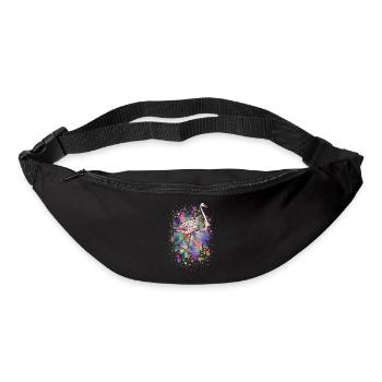 Oiseau coloré - Sac banane - noir - Devant