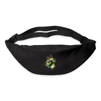 Wunderschönes buntes Pferd mit Blumen, - Gürteltasche - Schwarz - Vorne