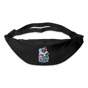 Idée cadeau flamant rose pour les enfants - Sac banane - noir - Devant