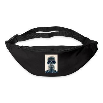 x-ray hipster skull - Bum bag - black - Front